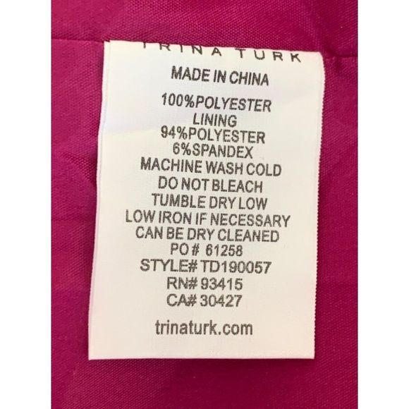 Womens Trina Turk Size 4 Soujurn Fuscia Dress Sheath NWT Lined Bell Sleeve 6115 - Picture 8 of 13